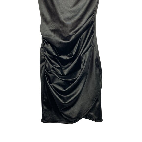 Windsor Black Satin Ruched Strapless Dress XS - Picture 3 of 5